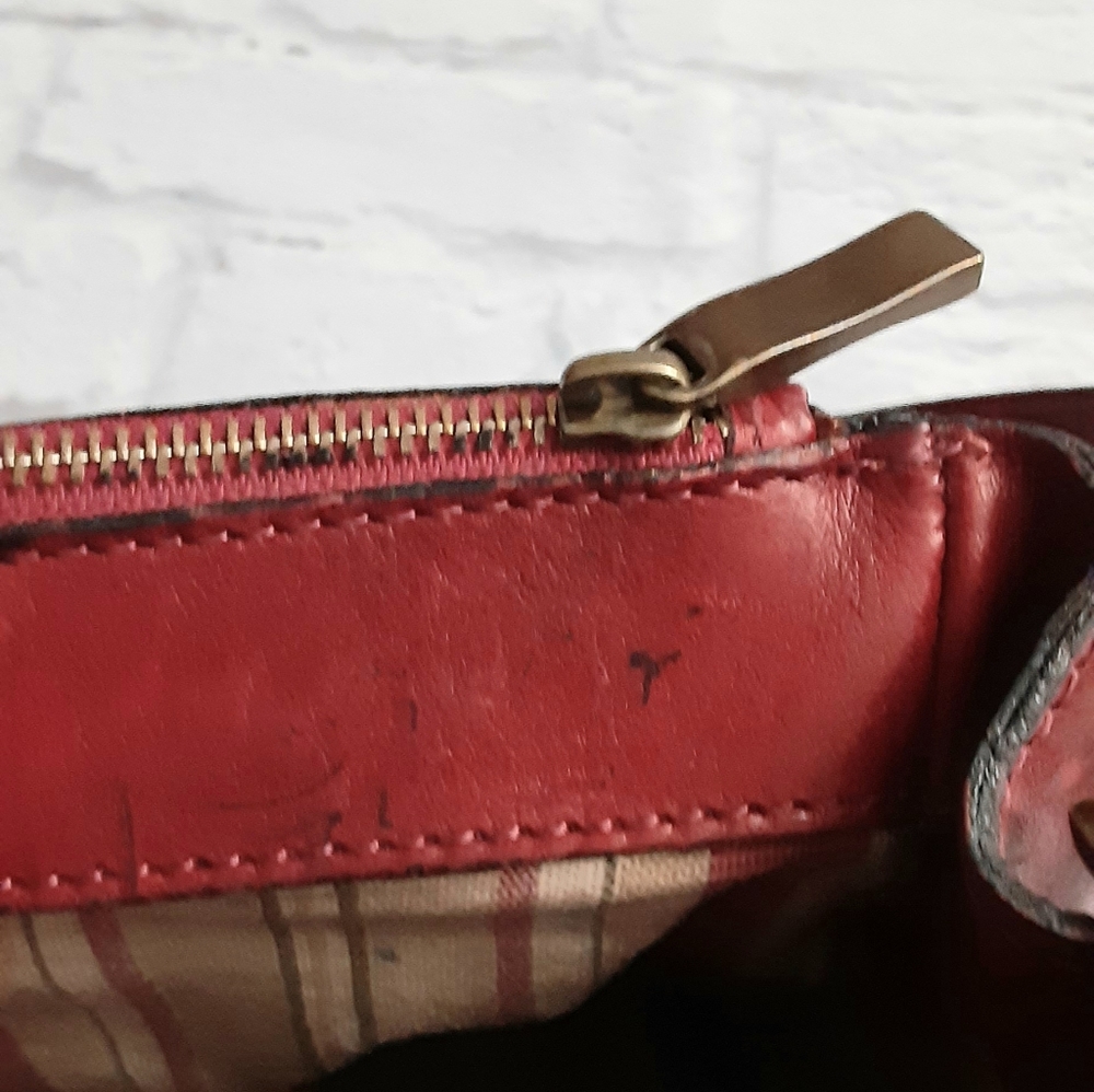 Floto red genuine leather satchel bag - Picture 11 of 16